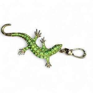 Sparkling Green Lizard Brooch